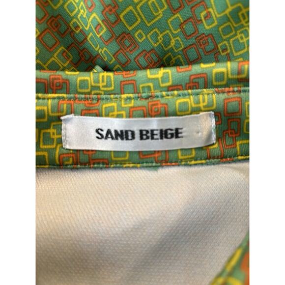 Sand Beige Brand Mini Dress Womens Retro Polyester Medium Luxury Modern Upmarket - Picture 14 of 16